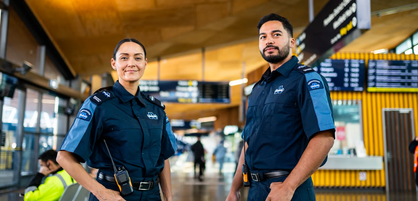 Security guards on duty at Auckland Airport