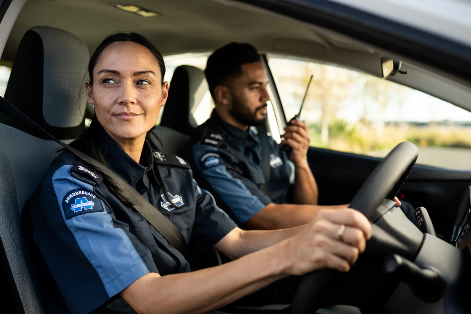 Armourguard employees in car