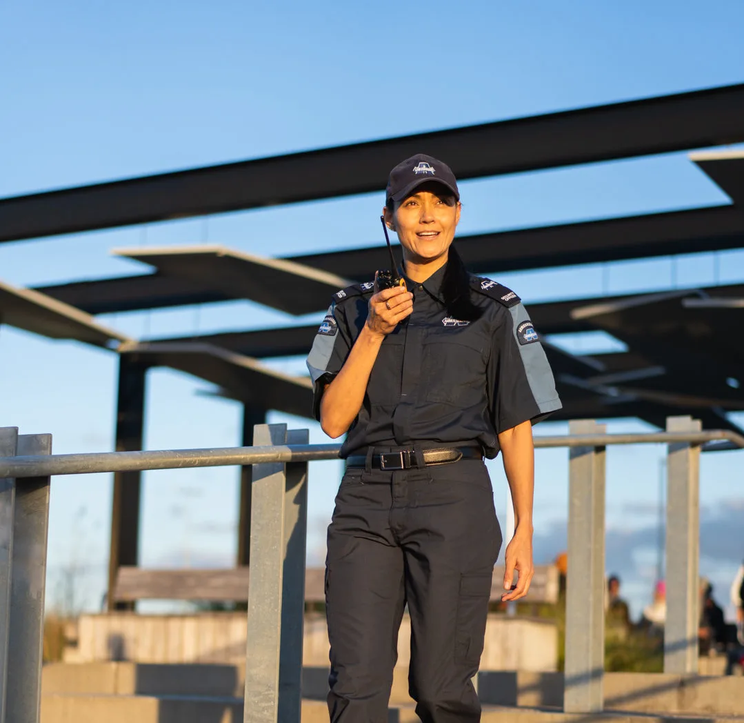 Female cash services officer