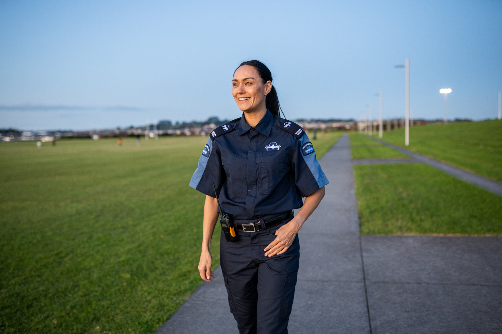 One of Armourguard's mobile security guards at a Auckland park